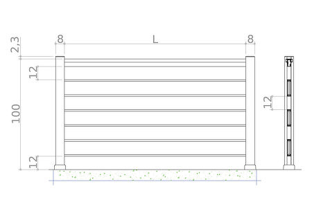 risba - H-line ALU-I-120-7